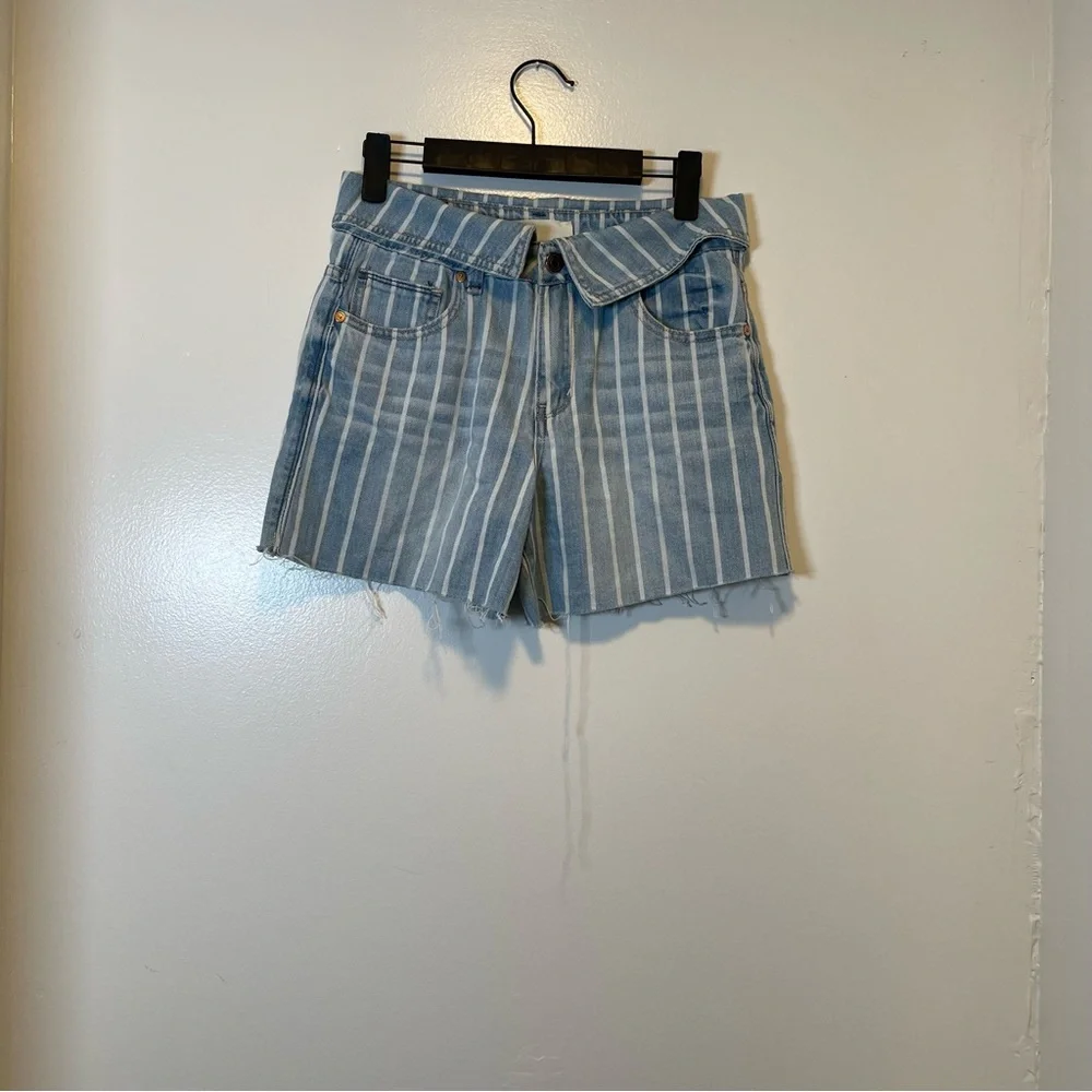Habitual girl striped denim fold over shorts size 14